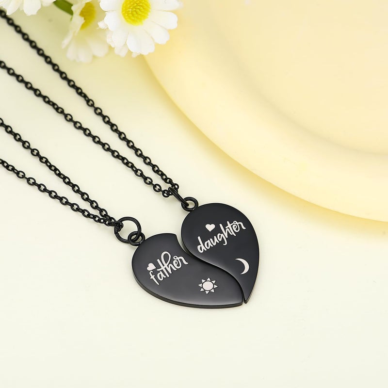 Yonhon Father Daughter Necklace for 2, Father Daughter Matching Bracelet Set for 2 - Image 4